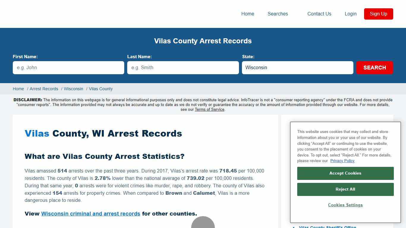 Vilas County, WI Arrests & Jail Records